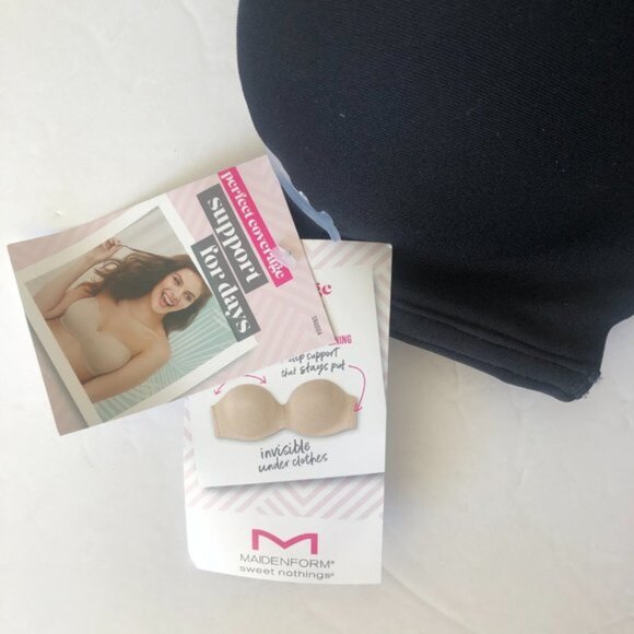 Sweet Nothings Women's Maidenform No Slip Smooth Look Strapless Black Bra - Picture 6 of 9